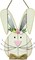 Easter Bunny Decorations for Front Door Decor, Cute Wooden Rabbit Sign Easter Wall Hanging Plaque Art, Hanger for Home Outdoor Porch Spring Indoor Garden
